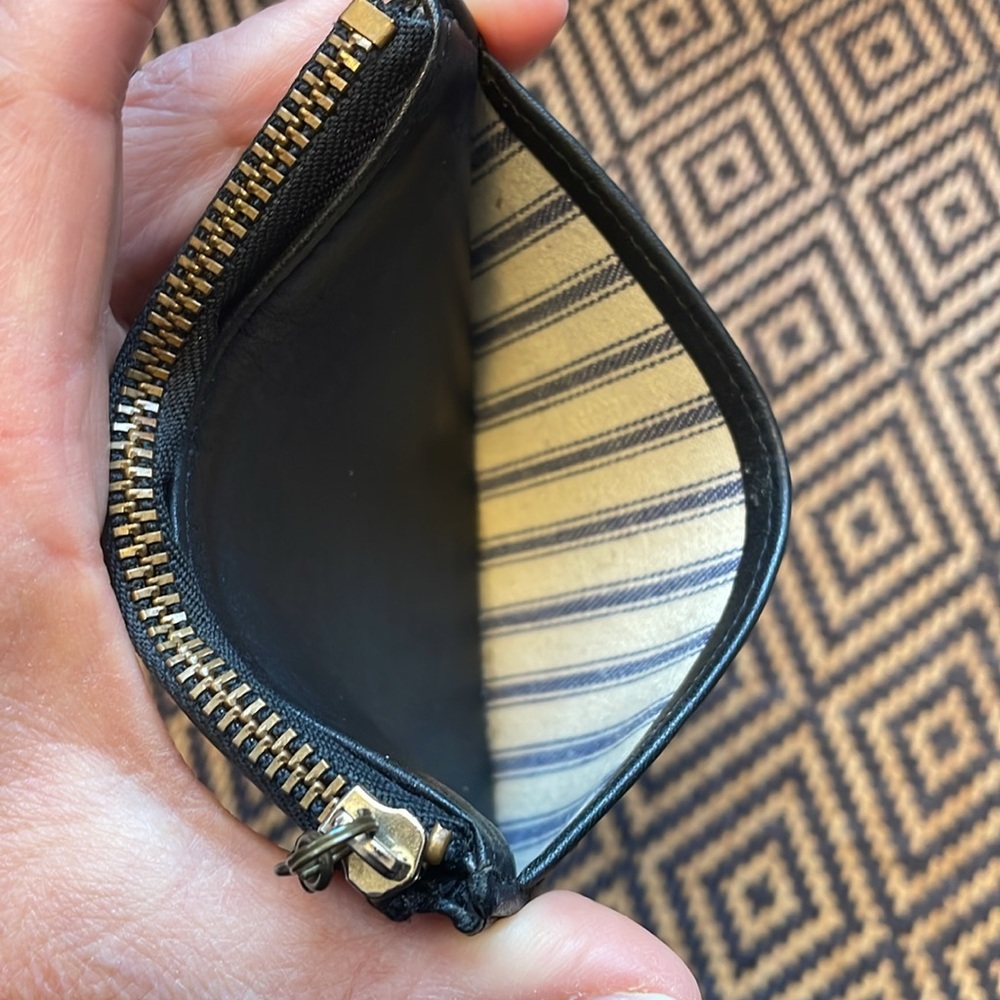 Vintage Coach Mini Skinny Case 6902 Black w/brass Keychain Wallet Card Case - Picture 3 of 10